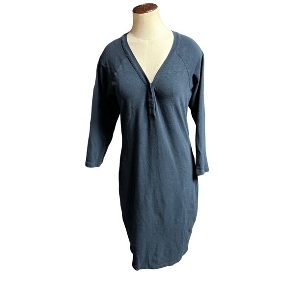 James Perse Dresses & Skirts - James Perse Standard Blue V-Neck Henley Dress Size 3